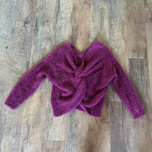 Women's KAARI blue Purple Twist Front Sweater Size M